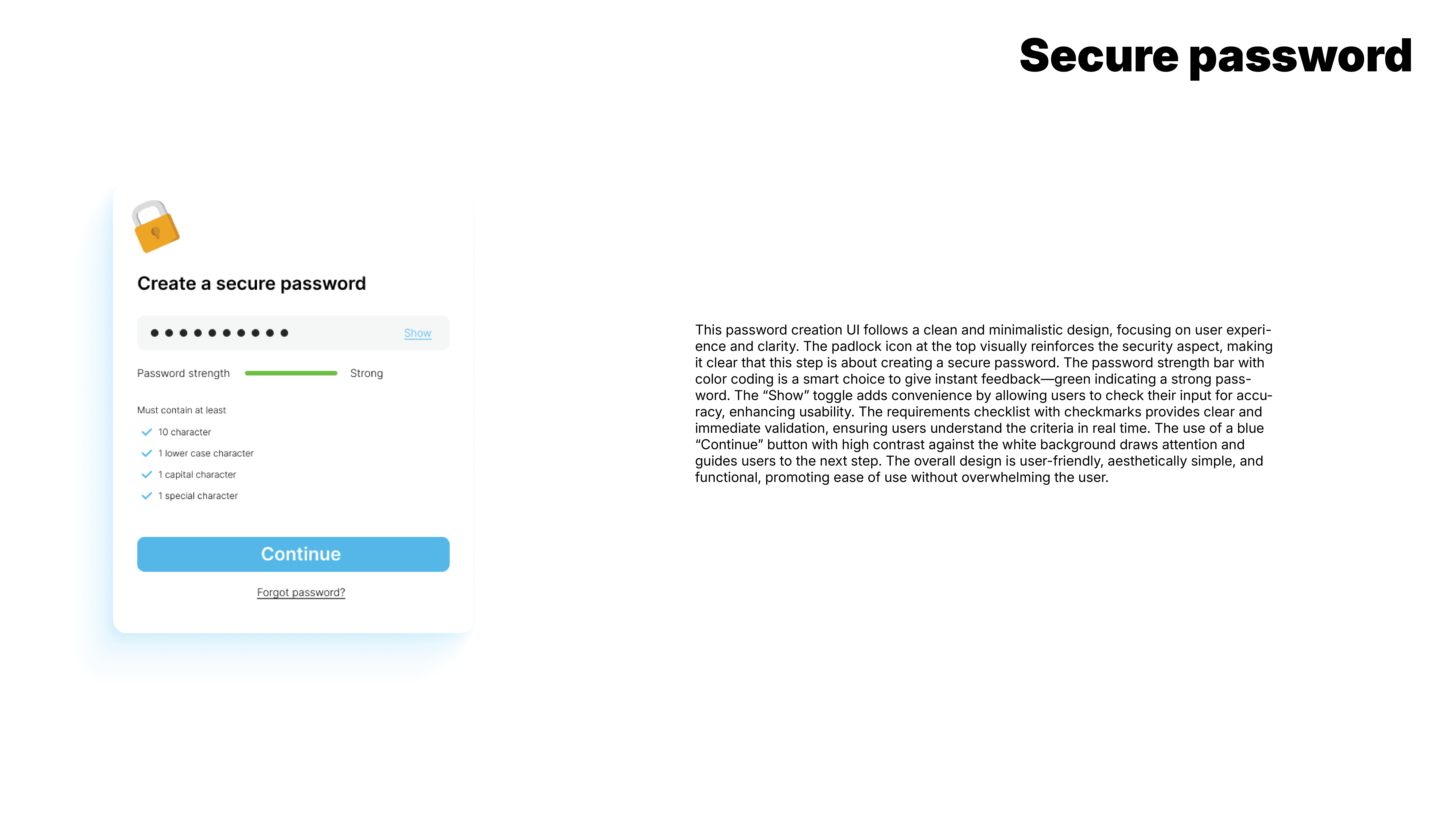 Image of password screen UI
